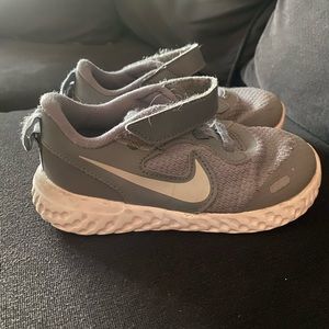 Nike kids grey shoes, size 9.